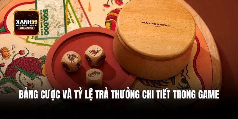 Bảng cược và tỷ lệ trả thưởng chi tiết trong game